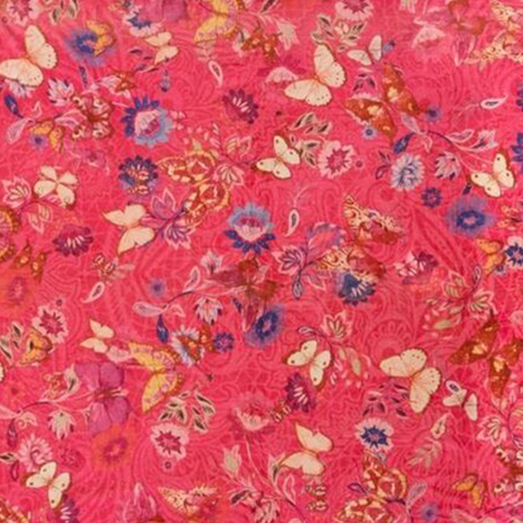 Johnny Was Luisa Cozy Blanket Home Lounge Pink Reversible Floral Butterflies New