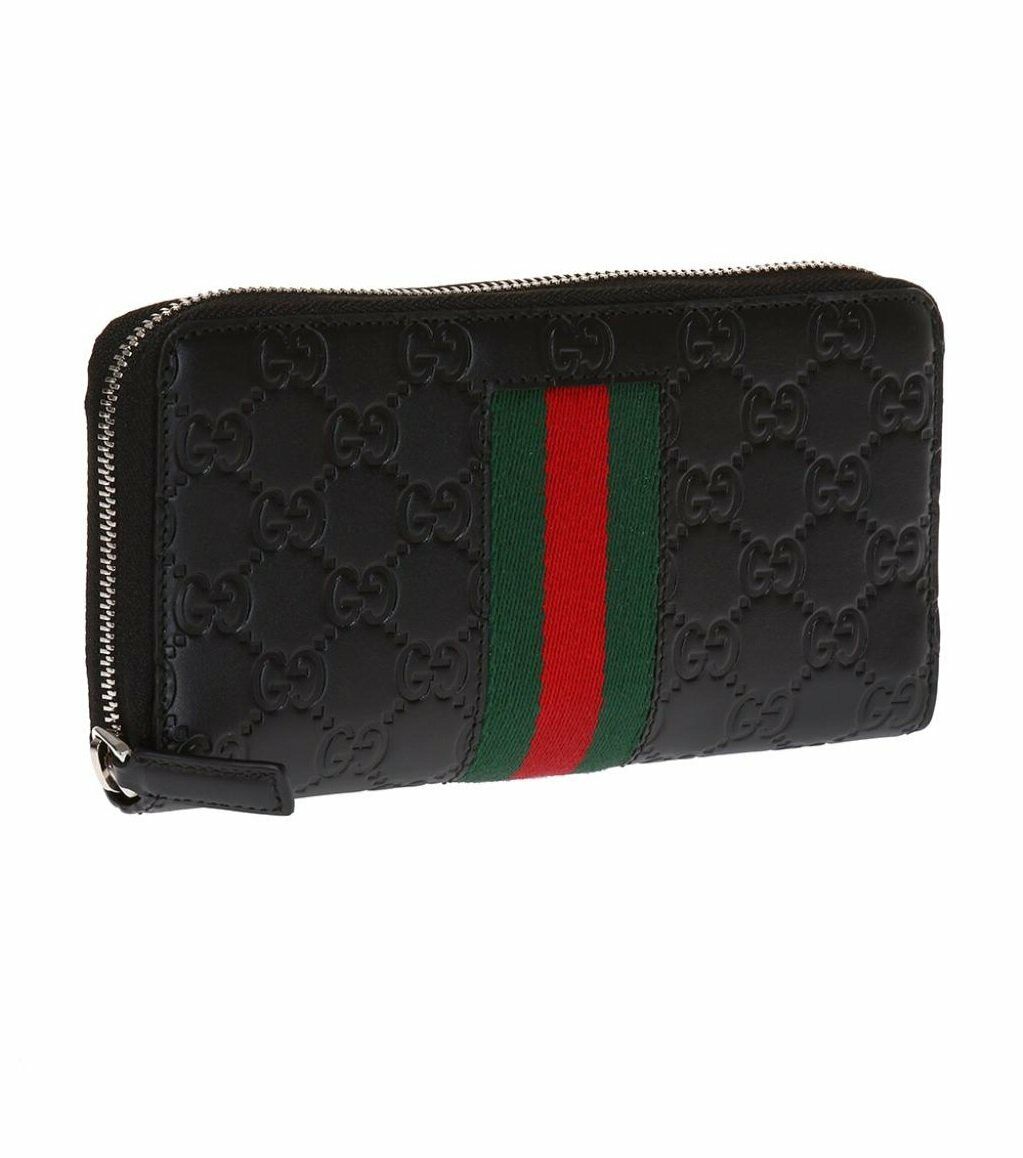 Gucci, Bags, Brand New Gucci Black Embossed Red Green Stripe Leather
