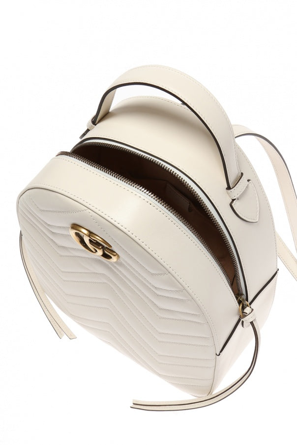 Gucci GG Marmont White Mystic Backpack Authentic Leather  display picture 2