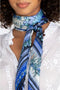 Johnny Was Revive Scarf Square Large Women Scarves Silk Floral Blue Tassel New