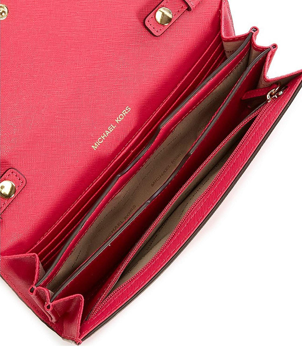 Michael Michael Kors, Jet Set Travel Saffiano Leather Smartphone Crossbody, Red, One Size Michael Michael Kors, Jet Set Travel Saffiano Leather Smartphone Crossbody, Red, One Size