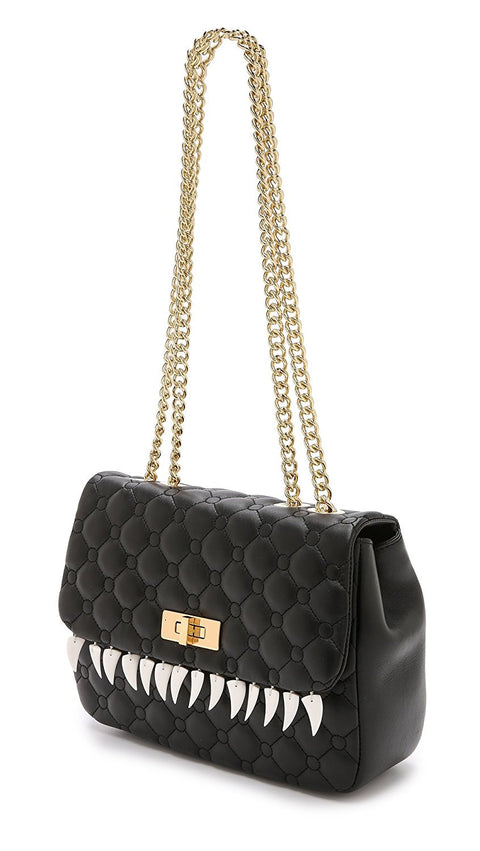 Moschino Cheap and Chic Shoulder Bag Black Turnlock Closure Handbag Purse New