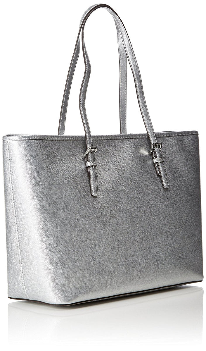 leather top zip tote