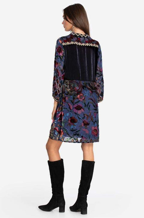 Johnny Was CLARA GWENETH BURNOUT TUNIC DRESS Top Embroidered Floral New
