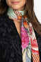 Johnny Was Milly Silk Scarf Square Large Pink Red Floral Tassels Scarves New