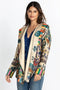 Johnny Was Floral Betzy Sherpa Jacket Beige Blue Long Sleeve Floral  XXL Top Coat New