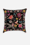 Johnny Was Pillows Tiarei Velvet Floral Embroidery Pillow Square Black New