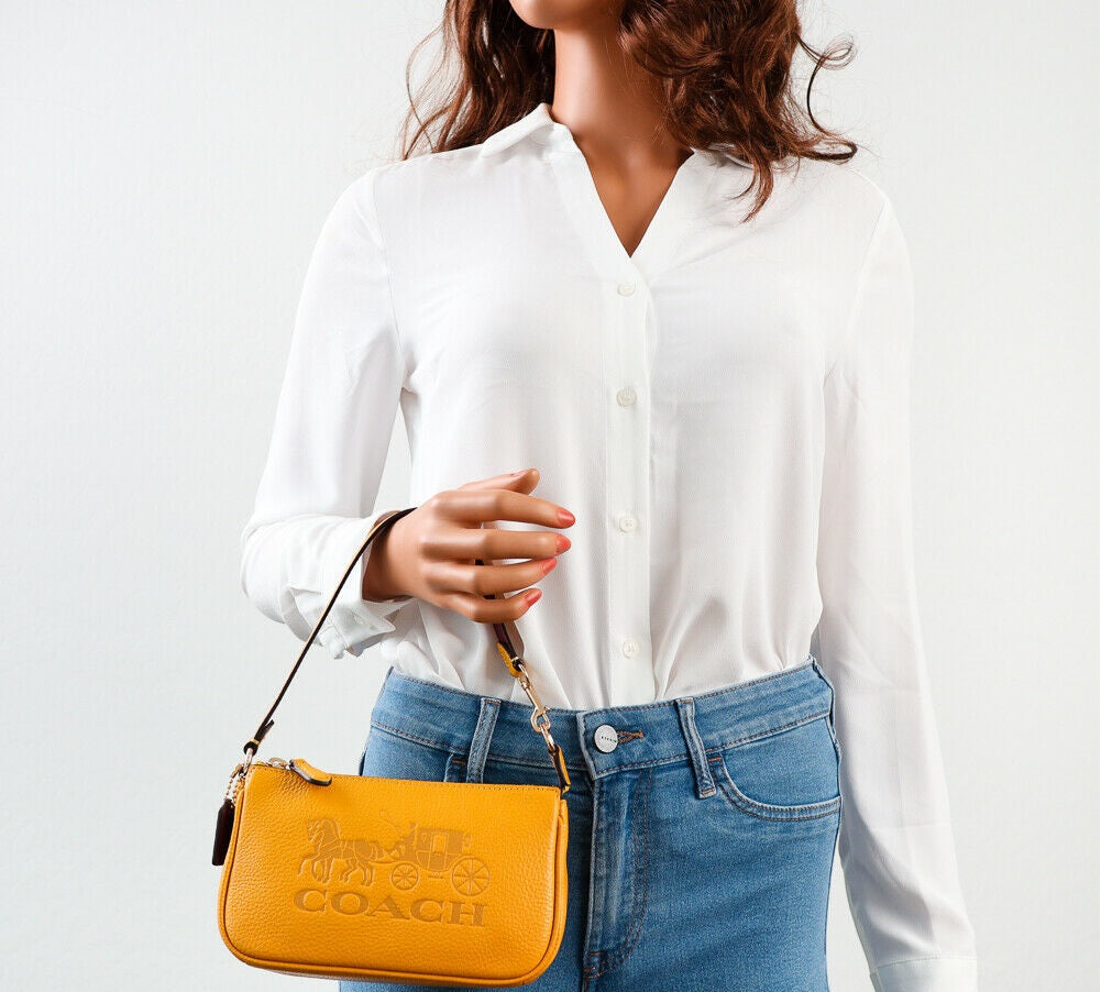 Coach Nolita 19 Horse Carriage Bag Ochre Vintage Zip Handbag