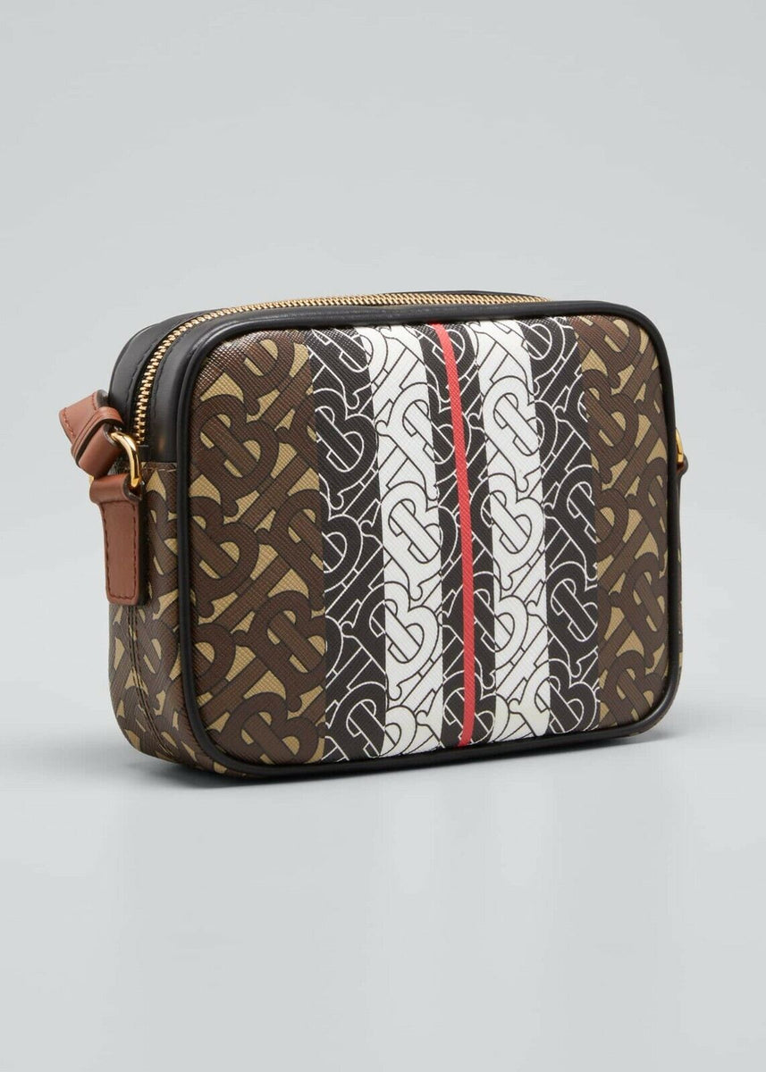 Burberry Small Handbag Black Brown Bridle Camera Zip Auth Leather Bag –