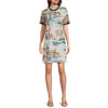 Johnny Was Vakash Oversized White Tee Long Dress Short Sleeve Floral Cream New