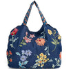 Johnny Was Evangeline Floral Tote Bag Denim Blue Dual Strap Purse Handbag New