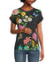 Johnny Was Blooming Breeze Pullover Hoodie Sweatshirt Floral Grey Black Top NEW
