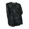 Johnny Was Chryssie Blouse Button Floral Black Embroidery Flower Shirt Top New