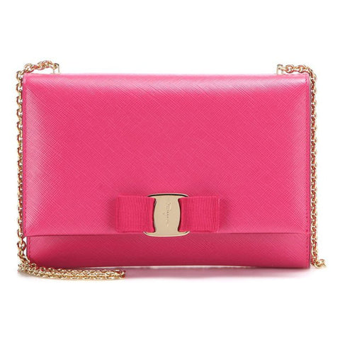 Salvatore Ferragamo Ginny Mini Bag Fuchsia Pink Crossbody Shoulder Bag Purse New