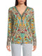 Johnny Was Etris Janie Favorite Long Sleeve Button Henley Tee Shirt Beige Top NEW