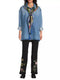 Johnny Was Magic Garden Silk Scarf Flowers Square Large Floral Tassels Navy Blue NEW