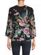 Johnny Was Janie Favorite Camino Sera Kimono Pink Floral Tee Shirt Black Top NEW