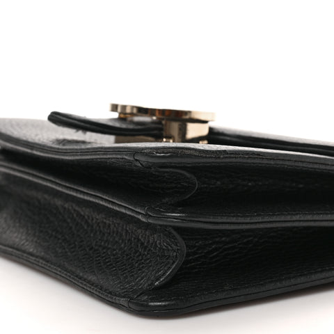 Gucci GG Dollar Interlocking Marmont Leather Black Silver Shoulder Bag Purse New