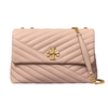 Tory Burch Kira Roll Brass Chevron Moon Pink Purse Bag Shoulder Bag Quilted New