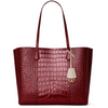 Tory Burch Perry Croc Embossed Three Compartment Tote Bag Red Leather Handbag New