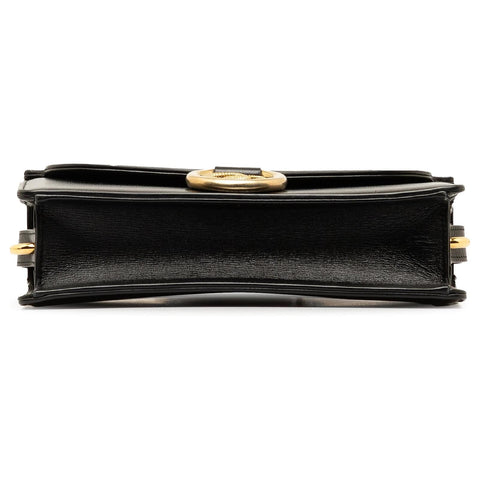 Gucci Black Ring Michel GG Handbag Azalea Calf Leather Gold Bag Italy Purse NEW