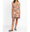 Johnny Was Aztec Flower Tiered Hem Dress Red Floral Short Flowers XXL Beige NEW