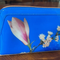 Ted Baker Royal Blue Floral Light Pink Cosmetic Make Up Zip Bag Handbag Vinyl New