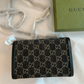 Gucci Dionysus GG Mini Bag Chain Wallet Black Crossbody Handbag Italy New