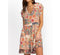Johnny Was Aztec Flower Tiered Hem Dress Red Floral Short Flowers XXL Beige NEW