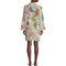 Johnny Was Evelyn Sleepwear Silk Robe Home Lounge Cream Butterfly Floral NEW