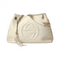 Gucci Soho Ivoire Ivory Gold White Hobo Leather Shoulder Bag Handbag Purse New