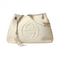 Gucci Soho Ivoire Ivory Gold Chain White Hobo Leather Shoulder Bag Handbag New