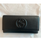 Gucci Soho Black Pebbled Leather Long Wallet Flap GG Large Authentic Italy NEW