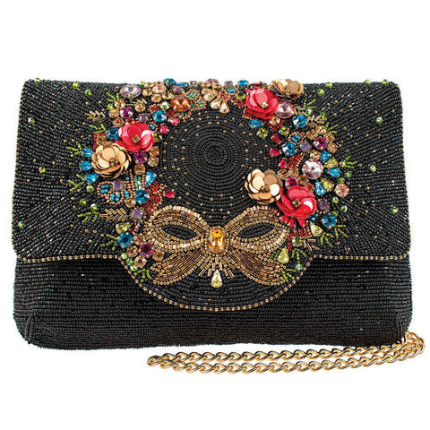 Mary Frances Traditions Black Chain Crossbody Special Bag Bead Handbag Purse NEW