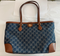 GUCCI Ophidia GG Jacquard Denim Tote Bag Italy Brown Leather Handbag New