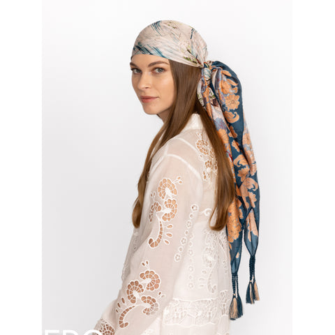 Johnny Was Vakash Oversized White Tee Long Dress Short Sleeve Floral Cream XL NW