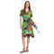 Johnny Was Janie Favorite V Neck Swing Dress Tigres Short Sleeve Green Blue NEW