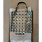 Bao Bao Issey Miyake Platinum Silver Handbag Metallic Rubber Tote Bag NEW