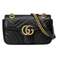 Gucci GG Marmont Shoulderbag Black Matelassé Leather Handbag Bag Gold Chain New