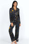 Johnny Was Pants Celestine French Terry Jogger Space Black Pant White Stars NEW