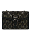 Gucci Dionysus GG Mini Chain Wallet Black Denim Handbag Silver Italy Bag NEW