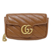 Gucci GG Marmon Azalea Brown Crossbody Handbag Leather Shoulder Bag Chain Strap Italy New