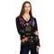Johnny Was Adela Tiered Knit Dress Puff Sleeve Floral Embroidery V-Neck Black New