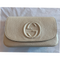 Gucci Soho Off White Leather Handbag Crossbody Clutch Ivory Italy Bag