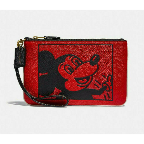 Coach Small Red Wallet Disney Mickey Mouse X Keith Haring Purse