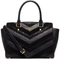 Michael Kors Selma Chevron Satchel Black Leather Tote Top Handle Handbag Bag New