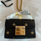 Gucci Calfskin Bee Star Print Padlock Wallet Leather Black Gold New