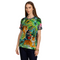 Johnny Was Janie Favorite V Neck Swing Dress Tigres Short Sleeve Green Blue NEW