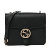 Gucci GG Dollar Interlocking Marmont Leather Black Silver Shoulder Bag Purse New