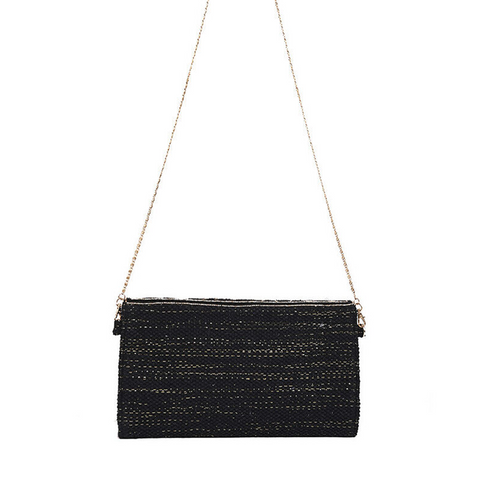 America & Beyond Convertible Bag Midnight Black Honey Bee Flap Handbag Purse NEW